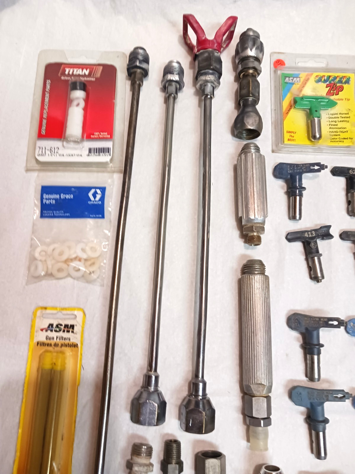 Paint Spray Gun, Tips & Various Parts New And Used – Untested – READ!