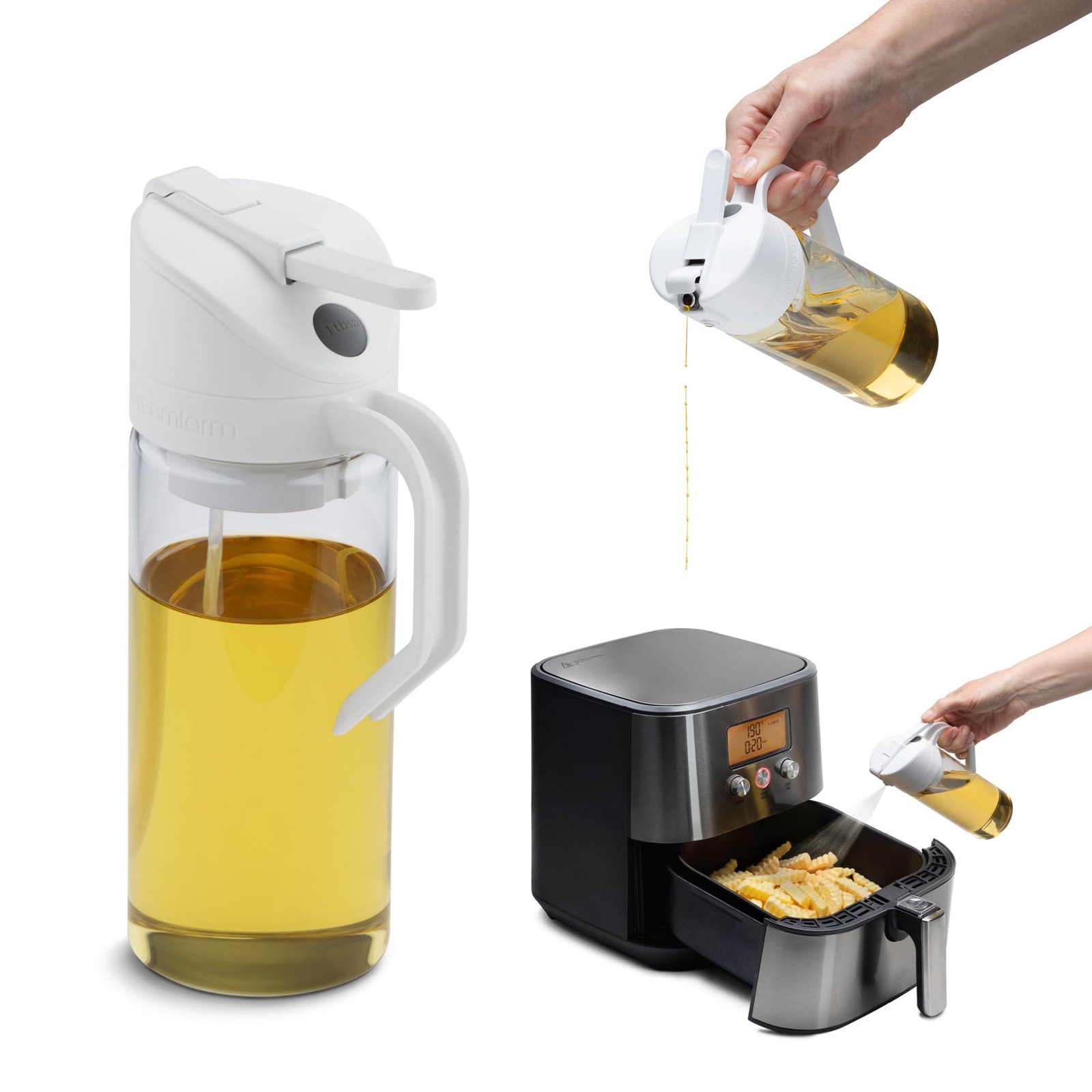 Dreamfarm Oileroo Lite Plastic No-Clog Oil Sprayer, Lite, White