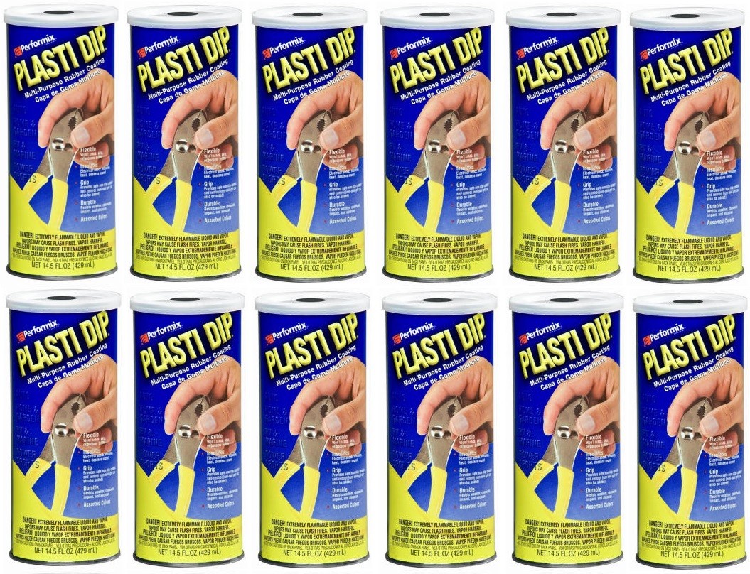 (12) ea Plasti Dip 11603-6 14.5 oz Black HD Liquid Rubber Tool Handle Coating