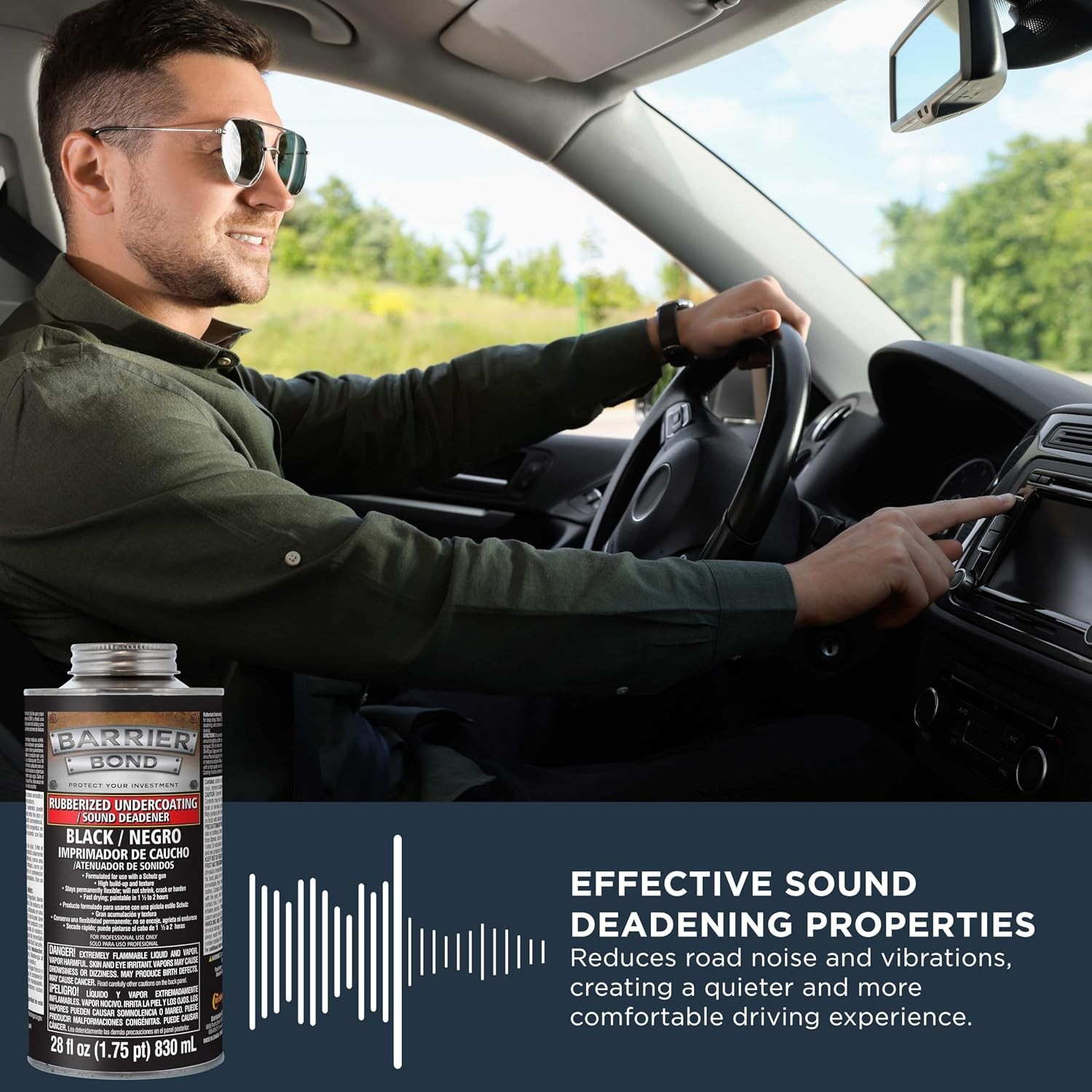 Barrier Bond – Rubberized Undercoating Sound Deadener, 28oz Can, Black, Spray…