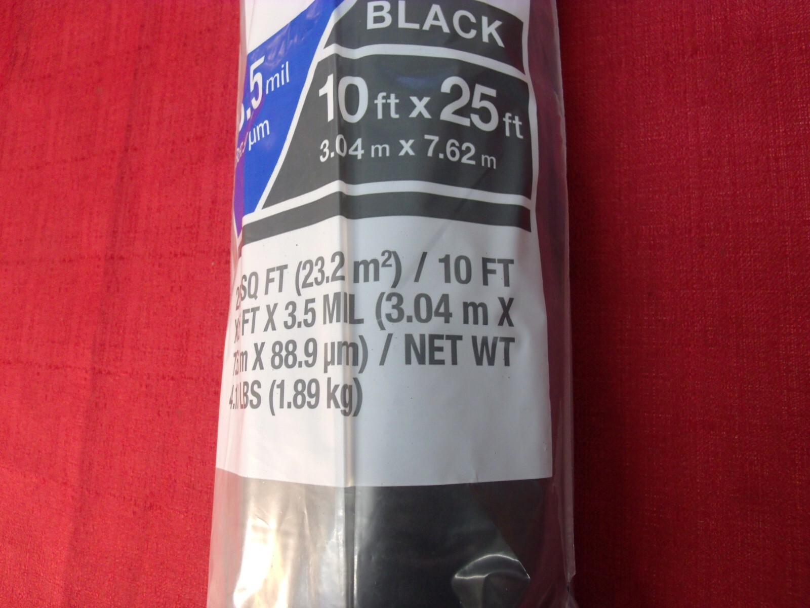 2-PACK HDX 10 Ft. X 25 Ft. Black 3.5 Mil Plastic Sheeting Black NEW.