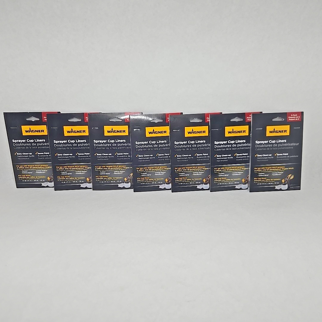 Wagner Sprayer Cup Liners 5-Pack Each 35 Liners For HVLP Sprayers Saves Paint