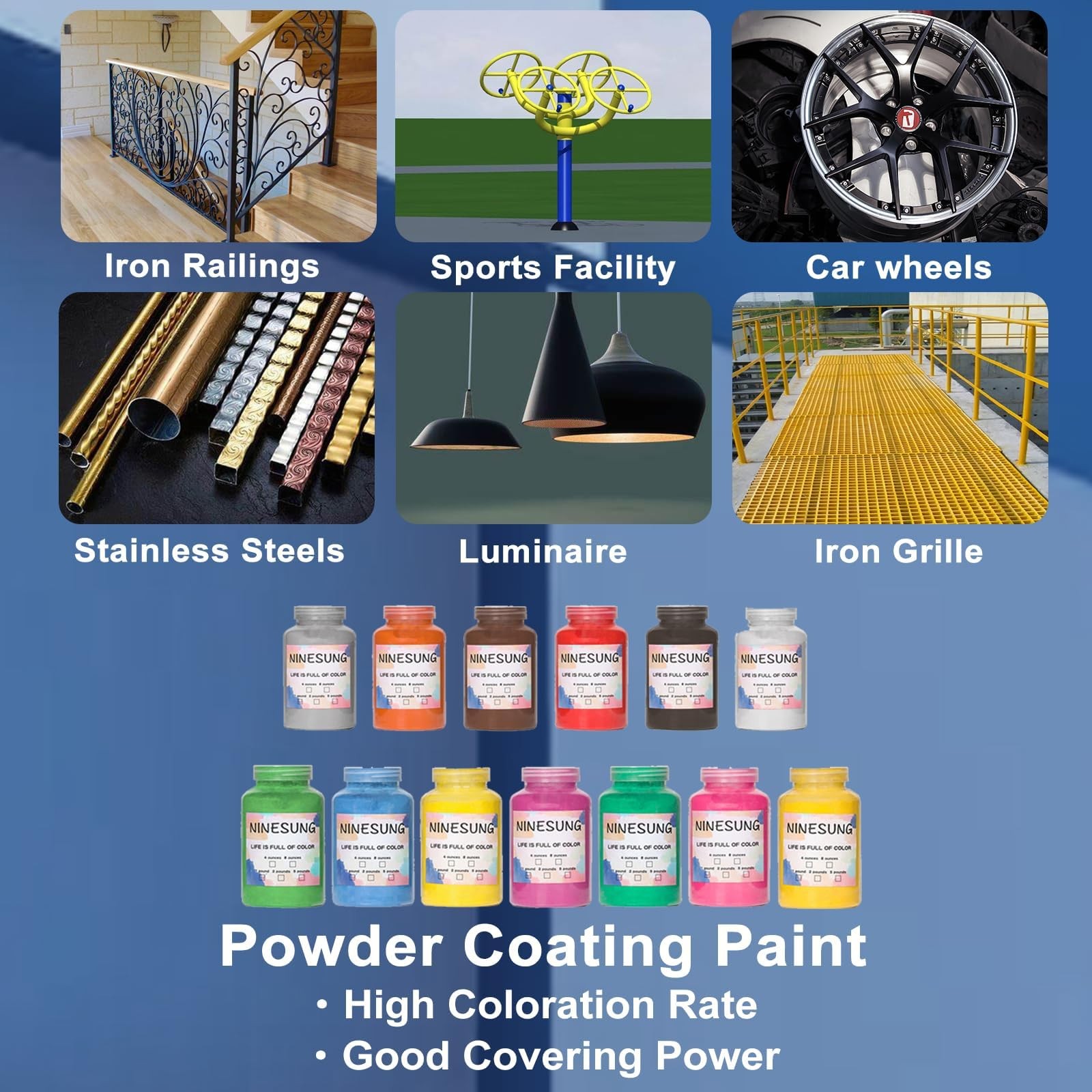 ninesung Powder Coating Paint for Metal Surfaces | 4 Ounce (Pack of 1), Red