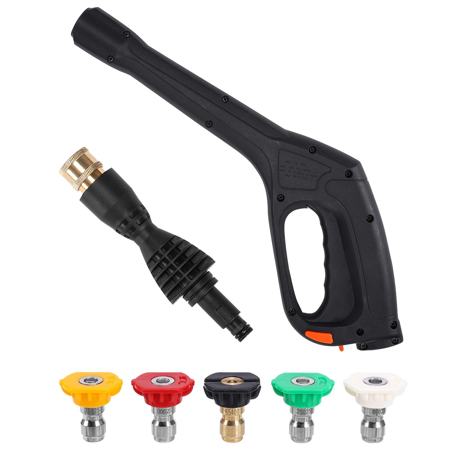 FIXFANS Pressure Washer Gun Kit with 5 Nozzles – Compatible Some Black