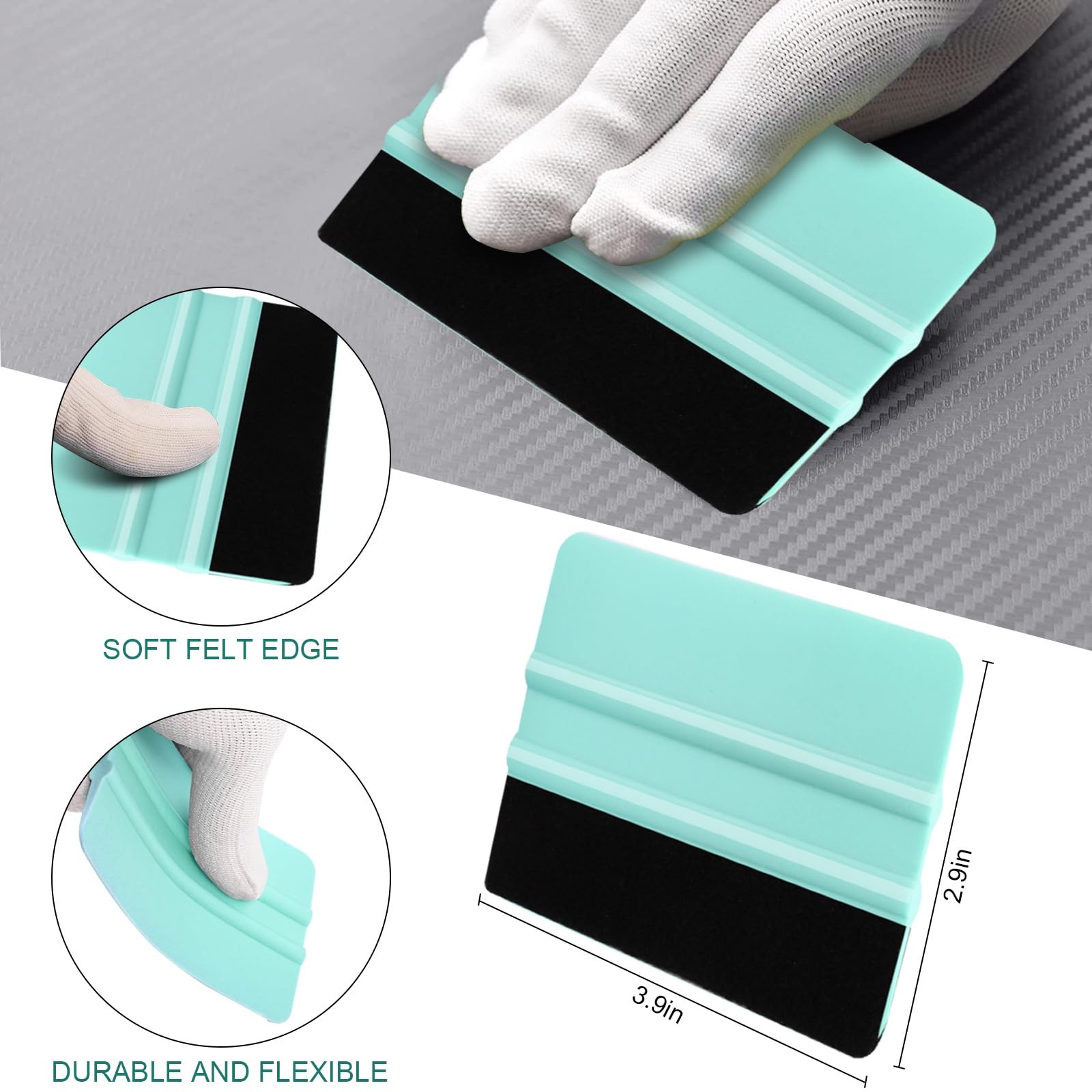 WRAPXPERT Squeegee for Vinyl- Felt Vinyl 2 Pcs,Purple Teal & Purple