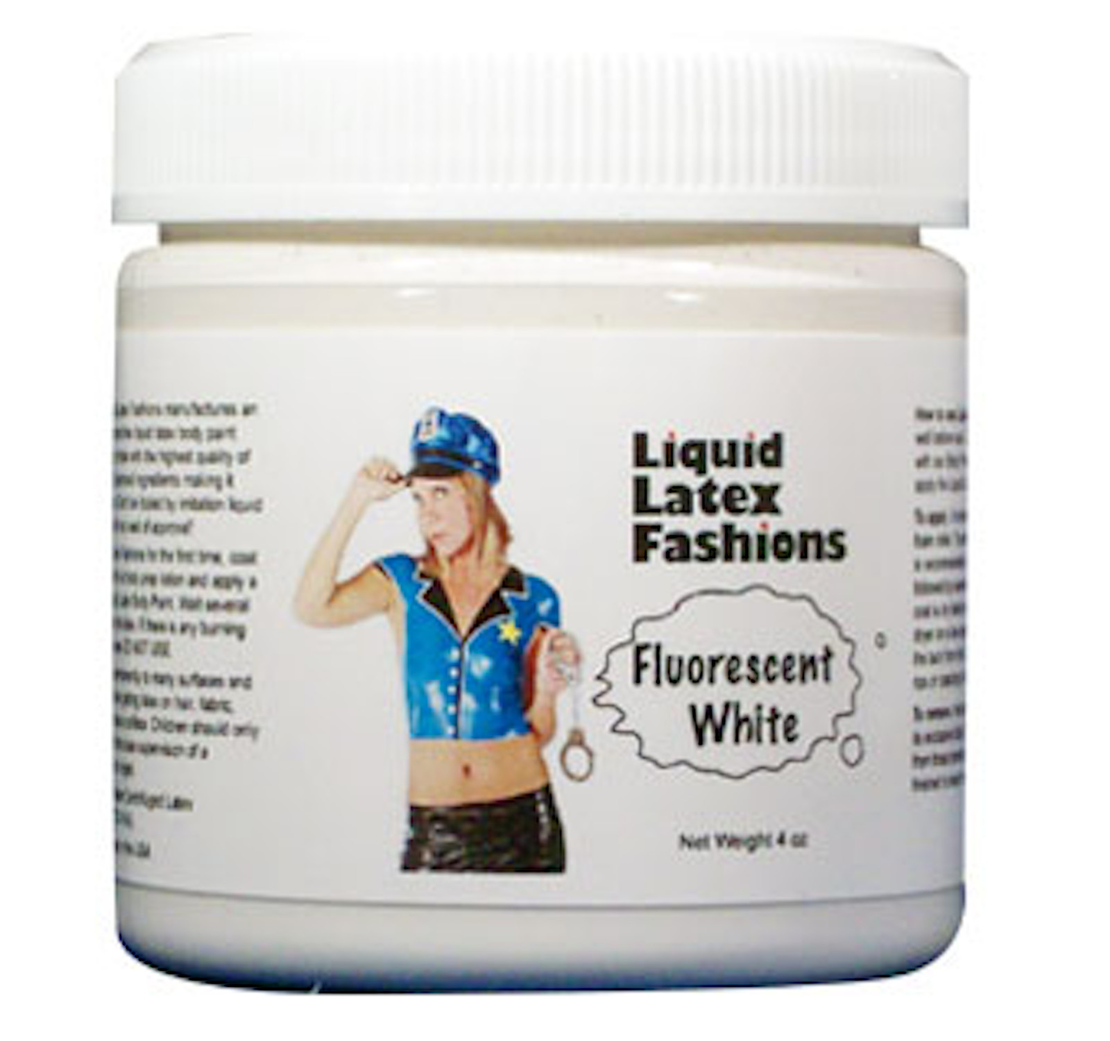 Fluorescent White Liquid Latex Body Paint – 4 oz