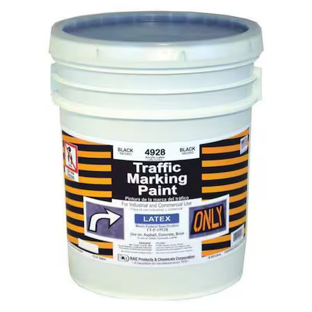 Rae 4928-05 Traffic Zone Marking Paint, 5 Gal., Black, Latex Acrylic -Based