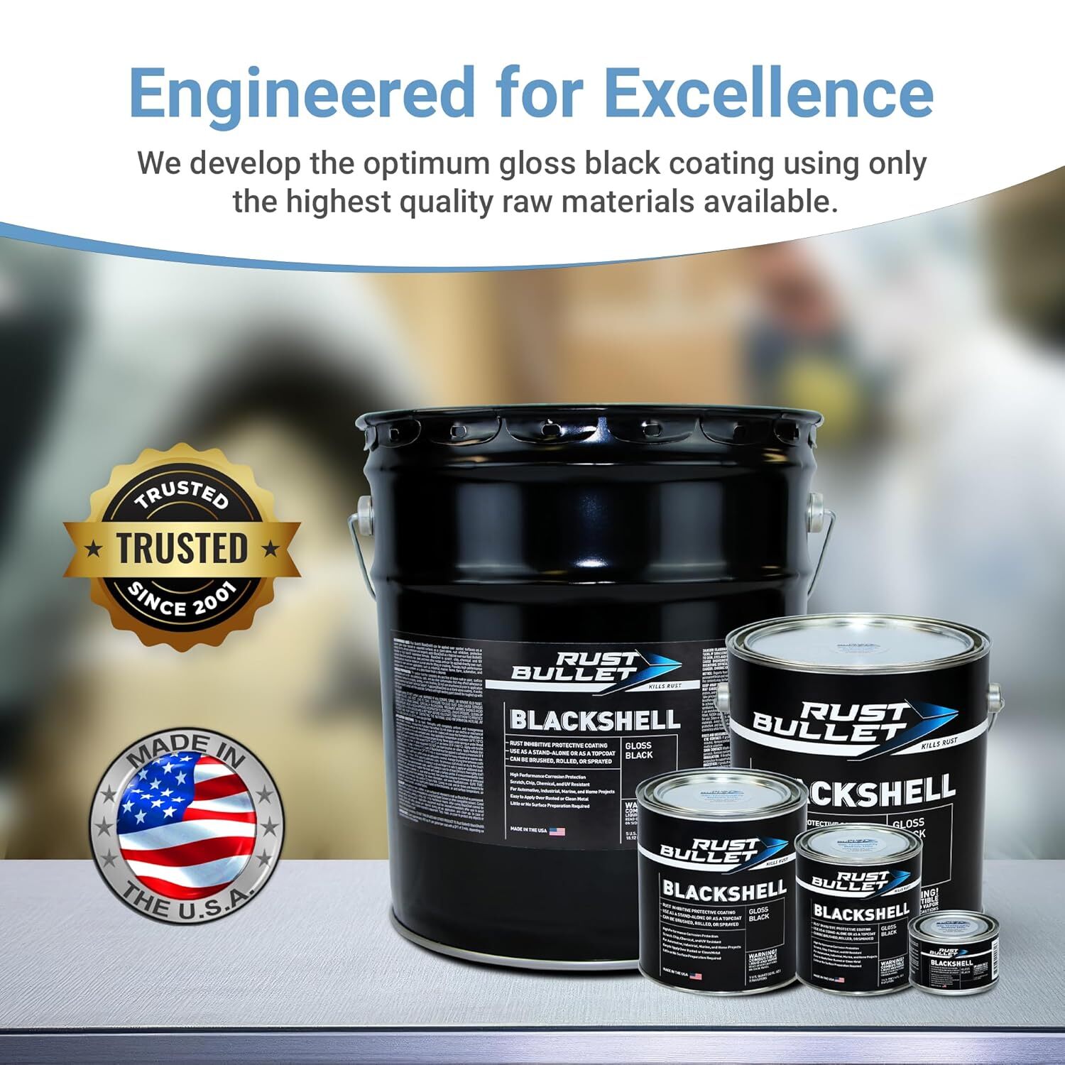 – Blackshell – Gloss Black Rust Inhibitor, Rust Preventive Coating –