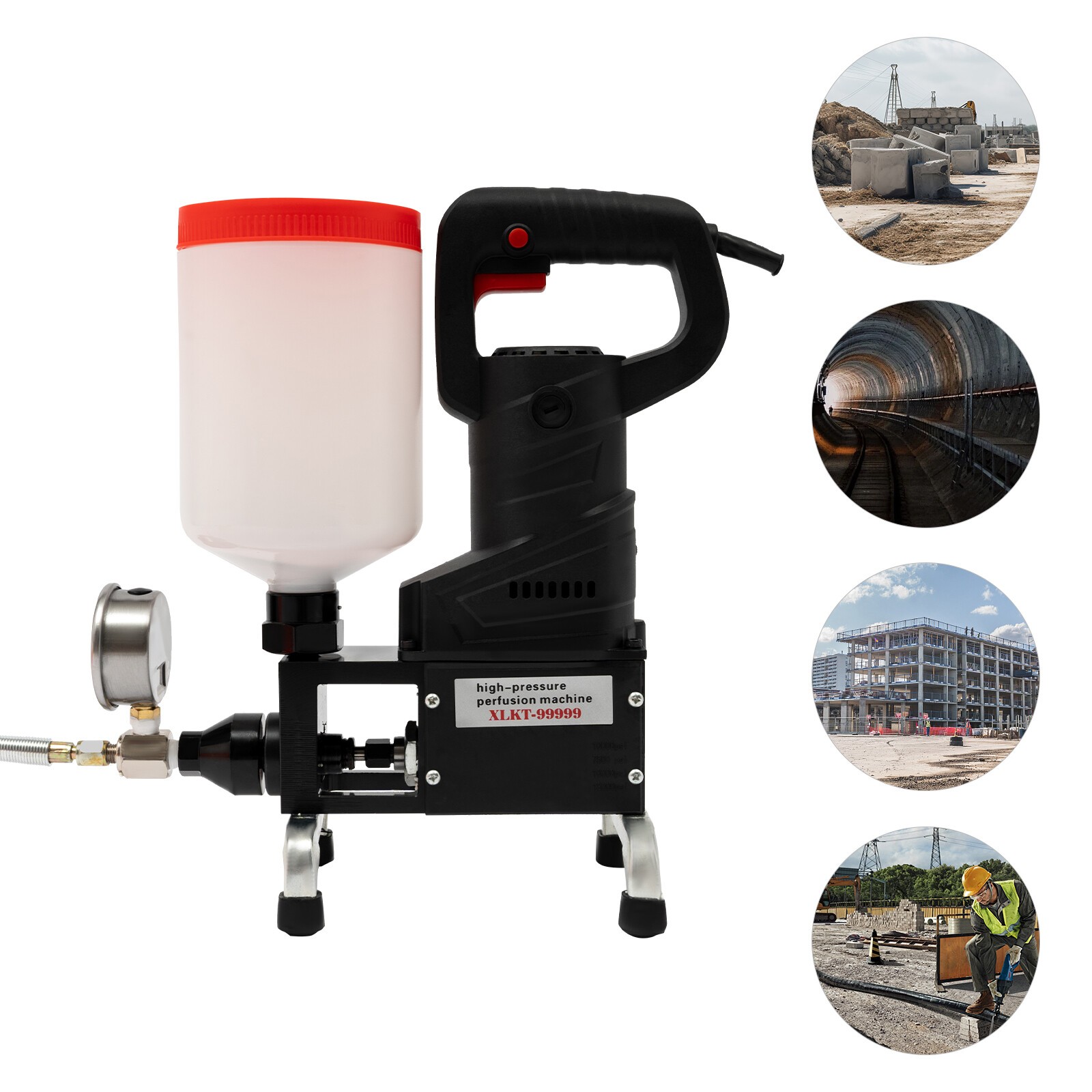 Grouting Machine High Pressure Electric Grouting Injection Pump 110V 0-10000PSI