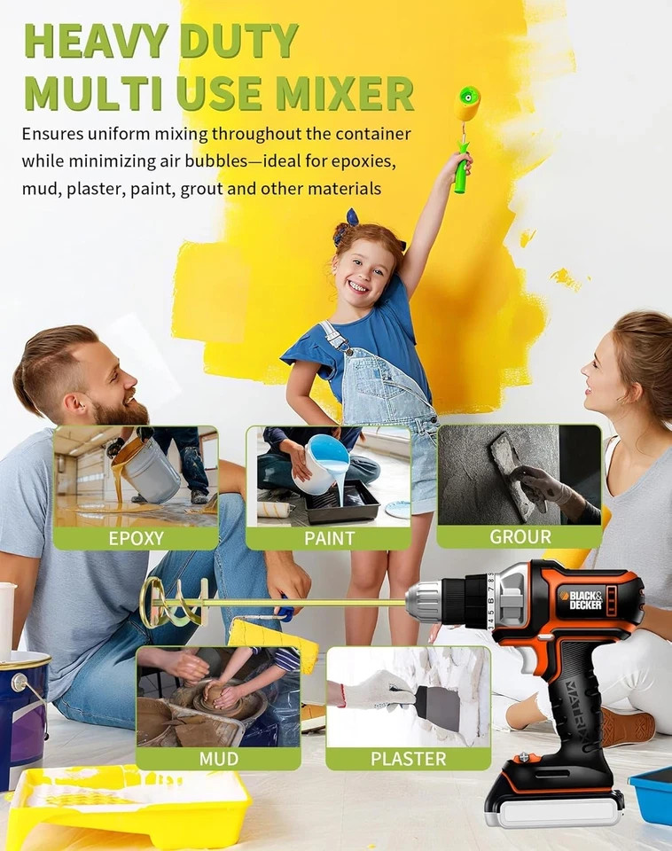 Paint Mixer for Drill Paint Stirring Drill Attachment for 1-5 Gallon Bucket Zi