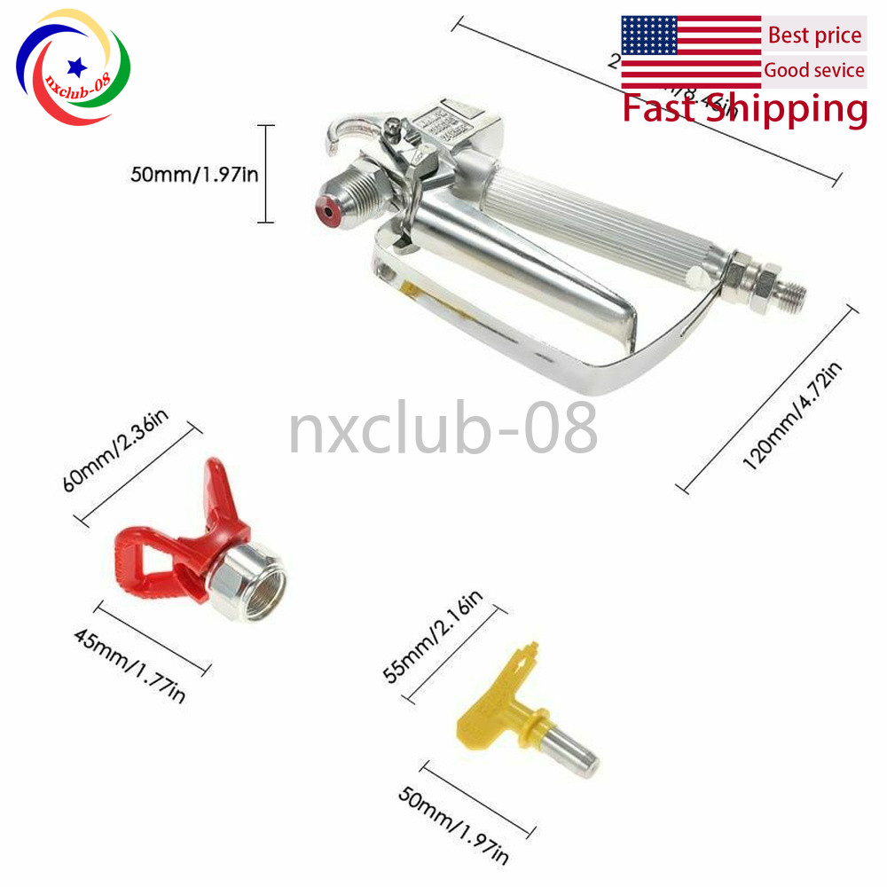 3600PSI Airless Paint Spray Gun w/ 517 Tip Nozzle Guard For Wagner Sprayers NEW
