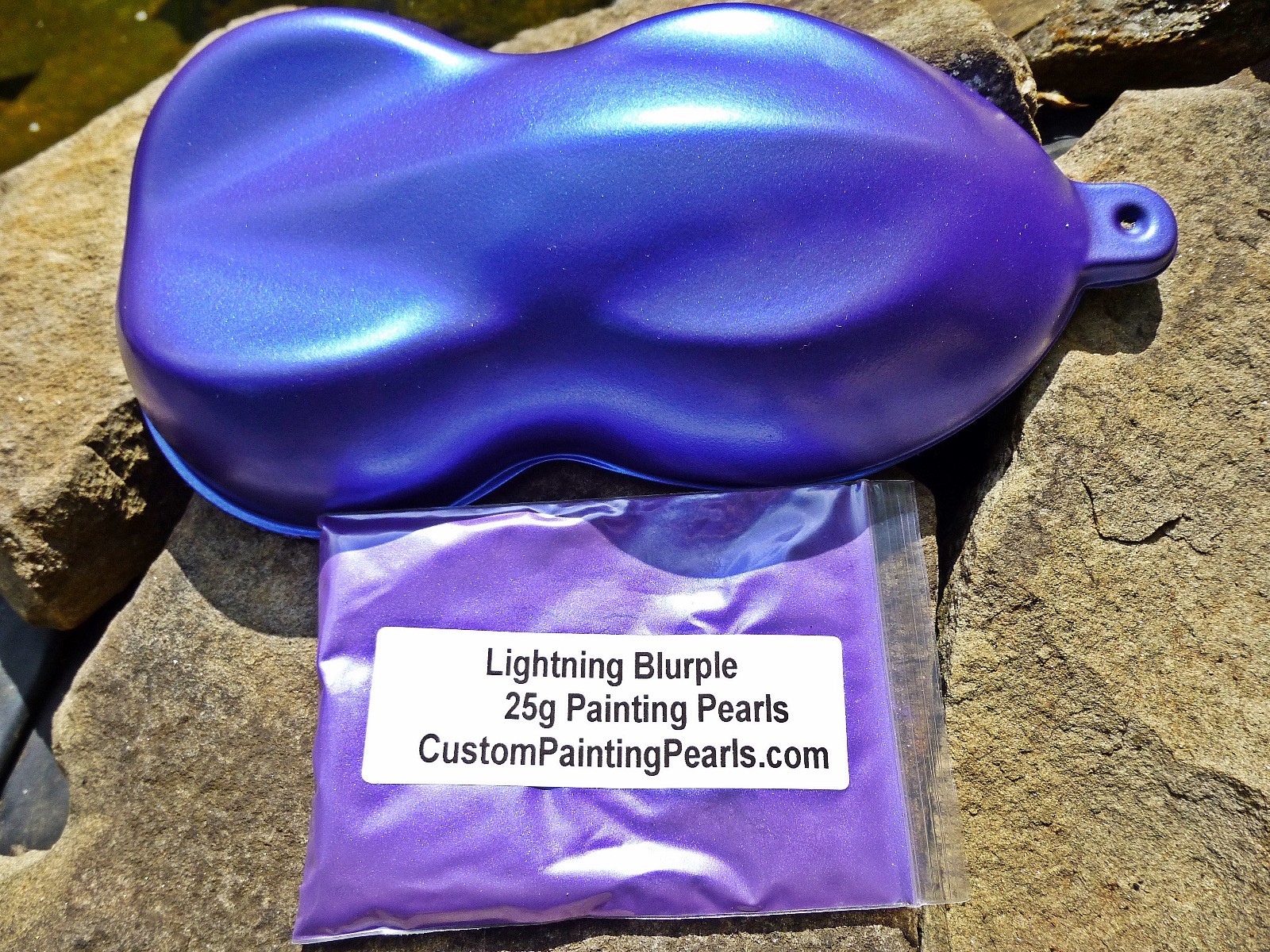Lightning Blurple Pearl Pigment Black Auto Lacquer Urethane Clear