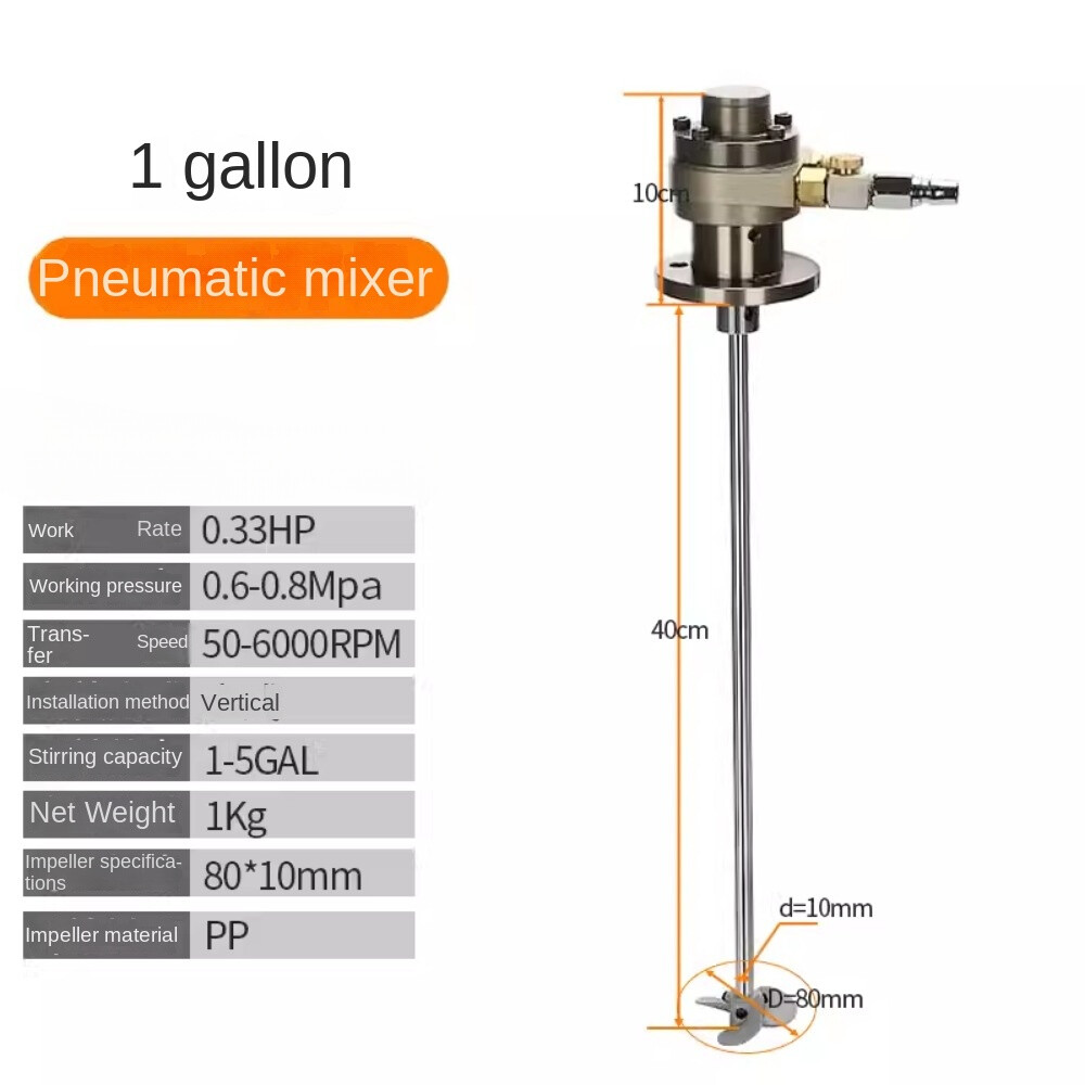 1/16 Air Motor Pneumatic Motor Type Agitator Paint Liquid Mixer Stirring Machine