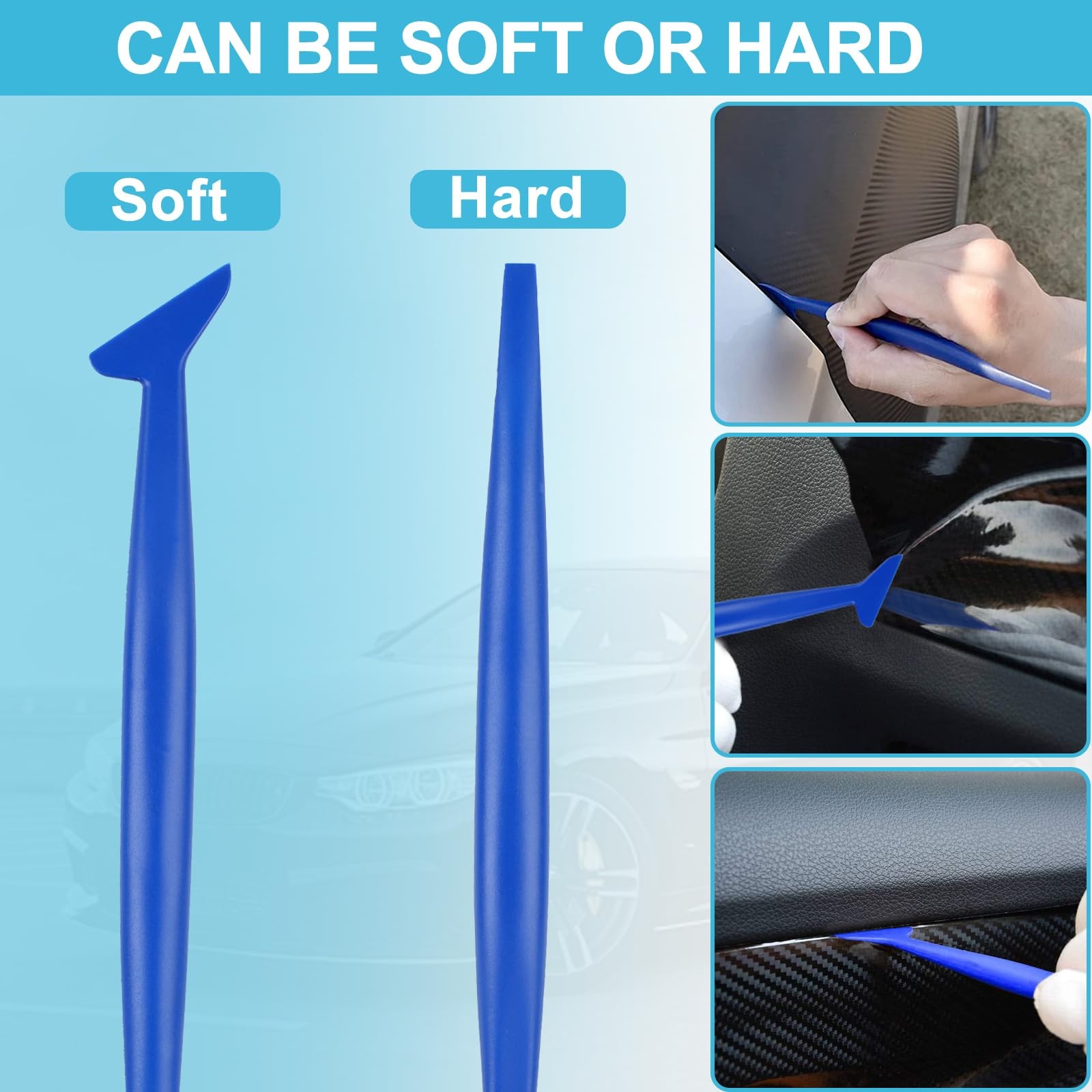 10PCS Window Tint Tools Kit, Premium Vinyl Wrap Easy to Apply Glass Blue