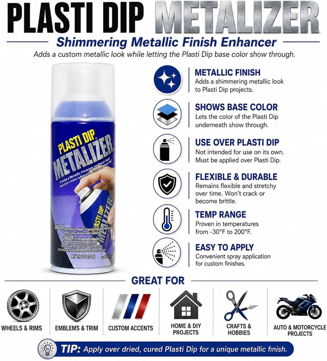 Flexible Silver Metalizer Spray 11 oz – Create Stunning Metallic Effects Indoors