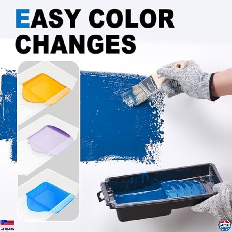 KATA Household Painting Tool Kit – 4 Inch Paint Tray with 8 Pack Disposable