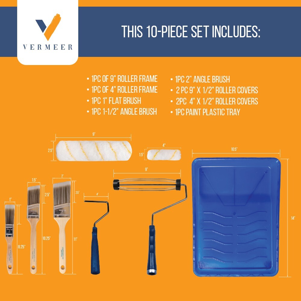10Pcs All-in-One Plastic Tray with Rollers & Brushes Painting Set for All Painti