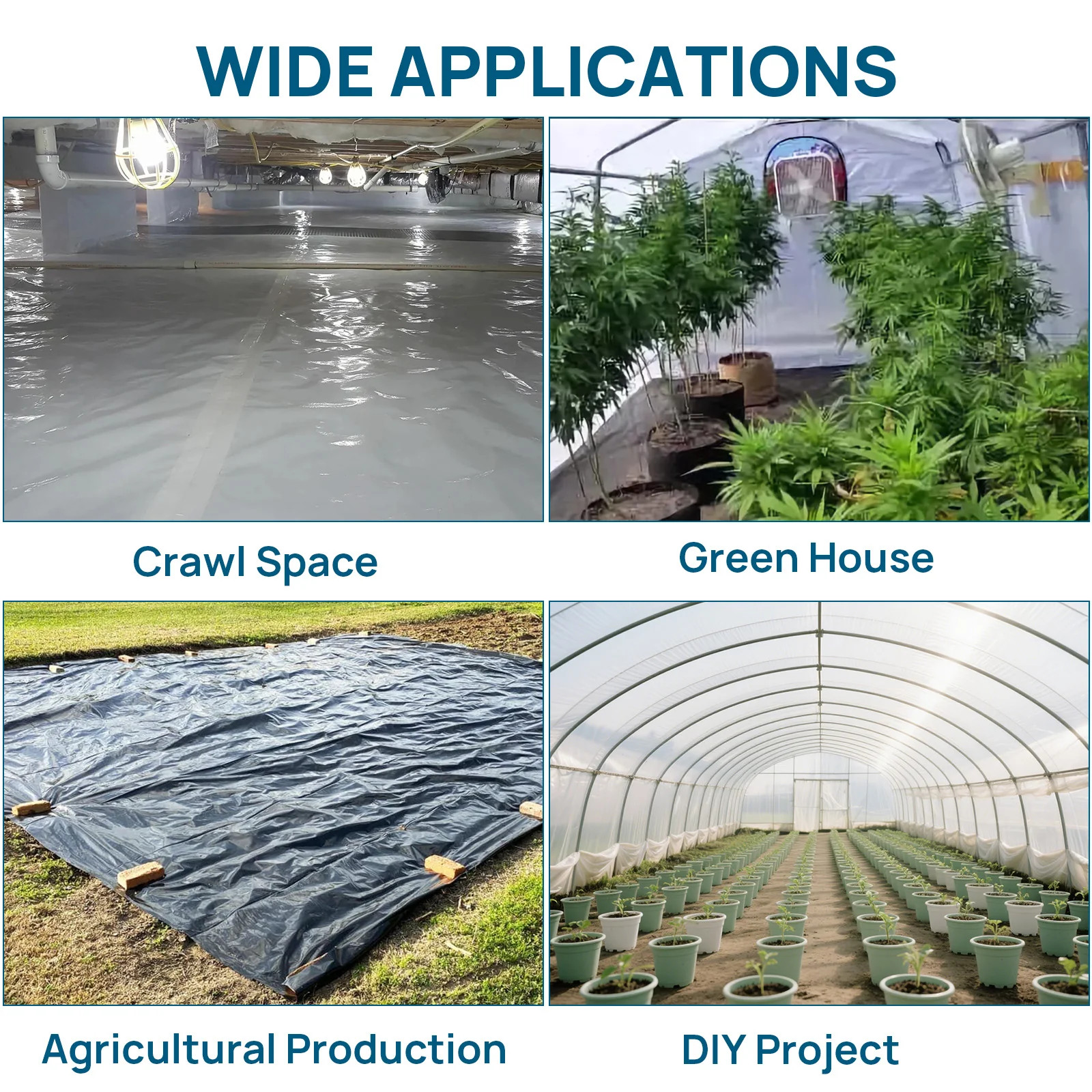 10 Mil Vapor Barrier 10×100′ Drop Cloth Moisture Barrier Covering for Crawlspace