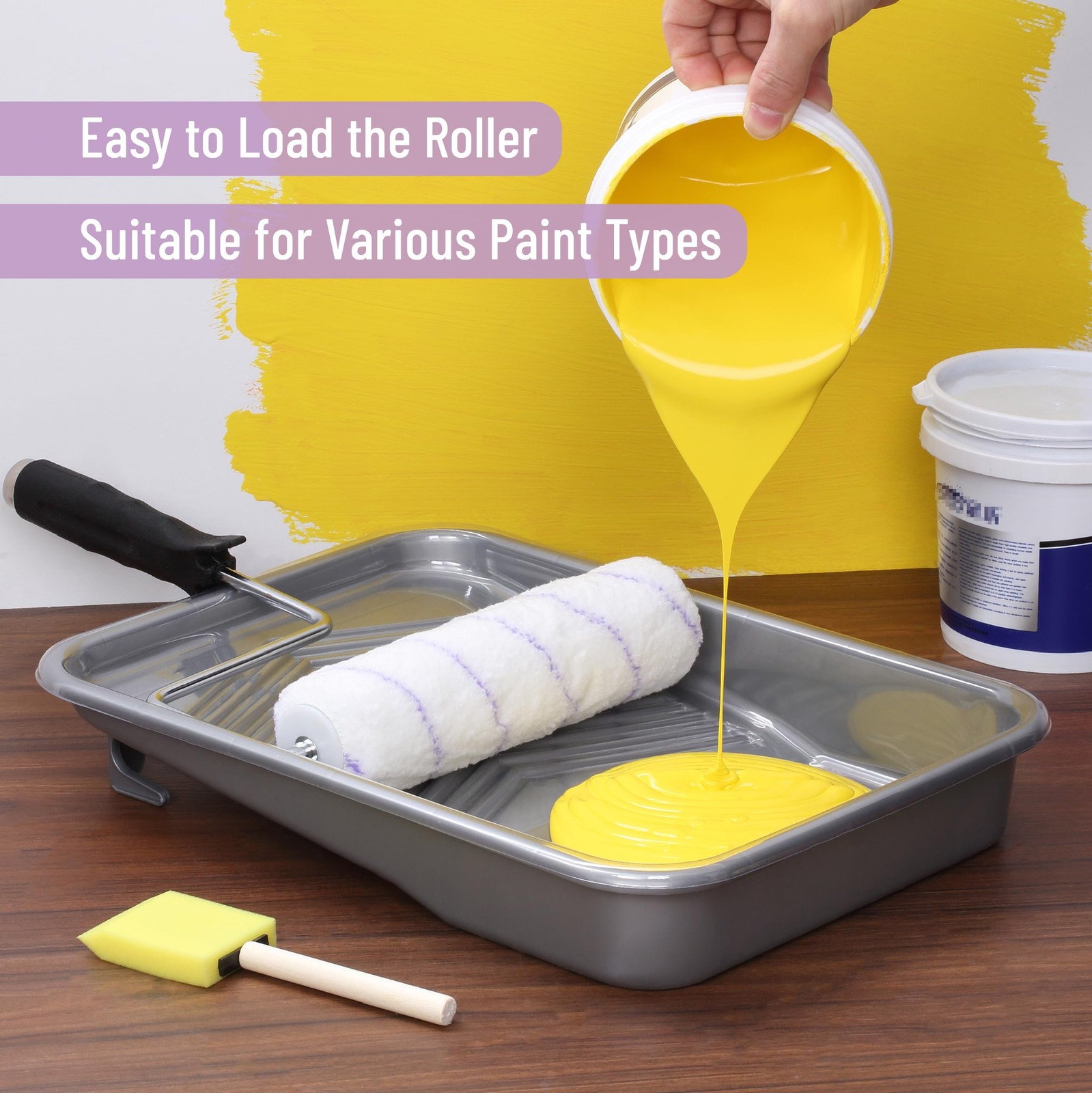Bates- Paint Tray Set, 9 Inch, 12 pcs, 1x 9 Inch Roller 12 Gray