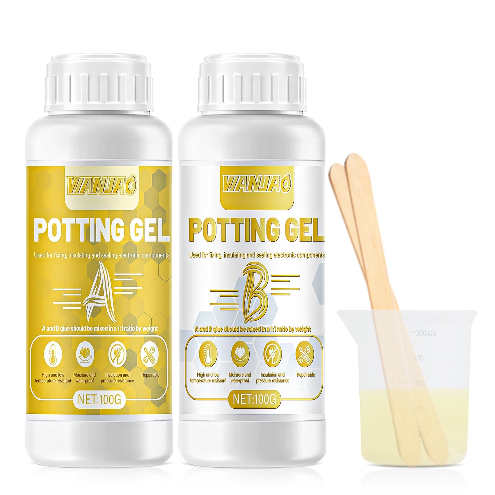 WANJAO Conformal Coating for Electronics, Electrical 200 milliliters, Yellow