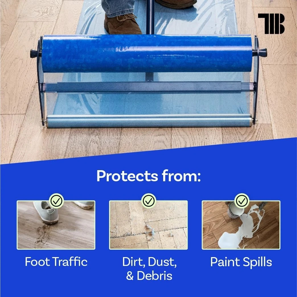 Ultimate Floor Protection Film, 24-inch x 200′ roll Blue Self Adhesive Durable