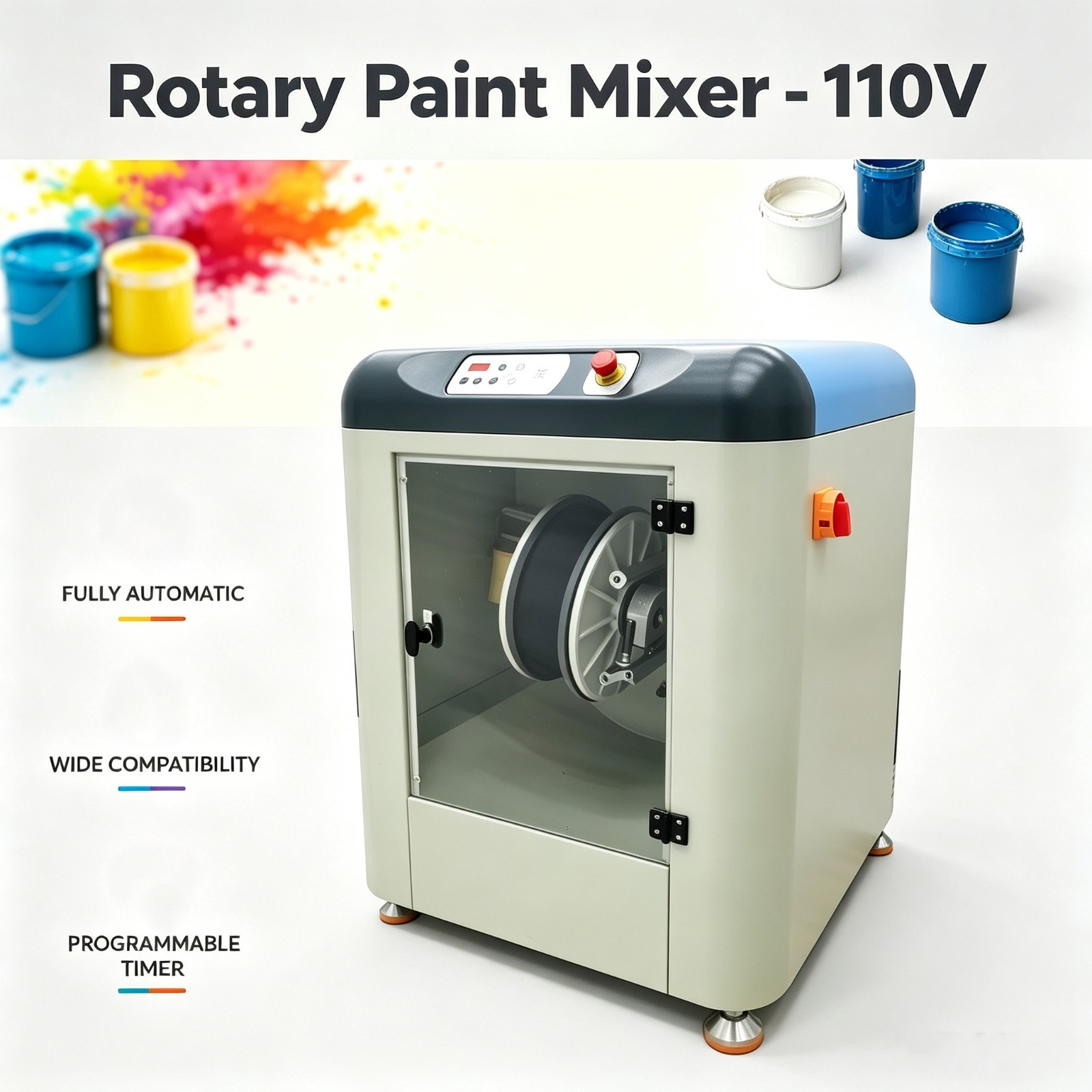 Paint Shaker Automatic Rotary Paint Mixer Commercial Paint Mixing Machine 110V