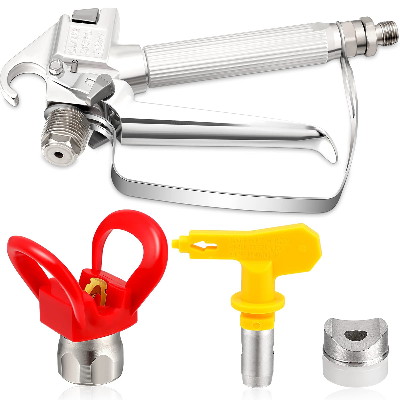 SG02 Airless Paint Spray Gun, 3600PSI, 517 Tip, Swivel Joint, 2-Pack
