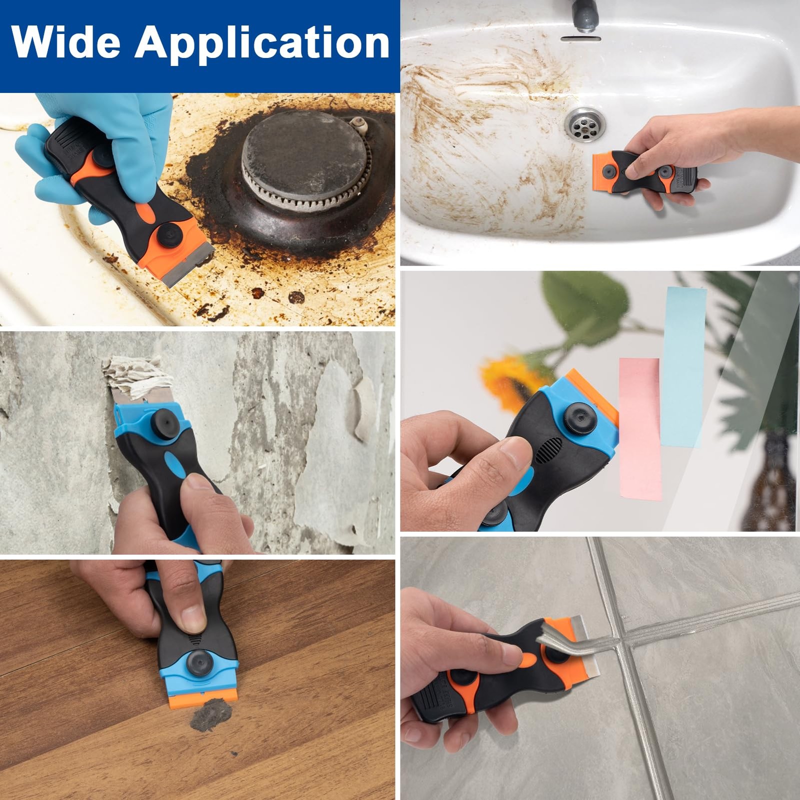 Aisoso 2 Pack Razor Scraper Tool w/ 40 Replacement Blades FROM USA
