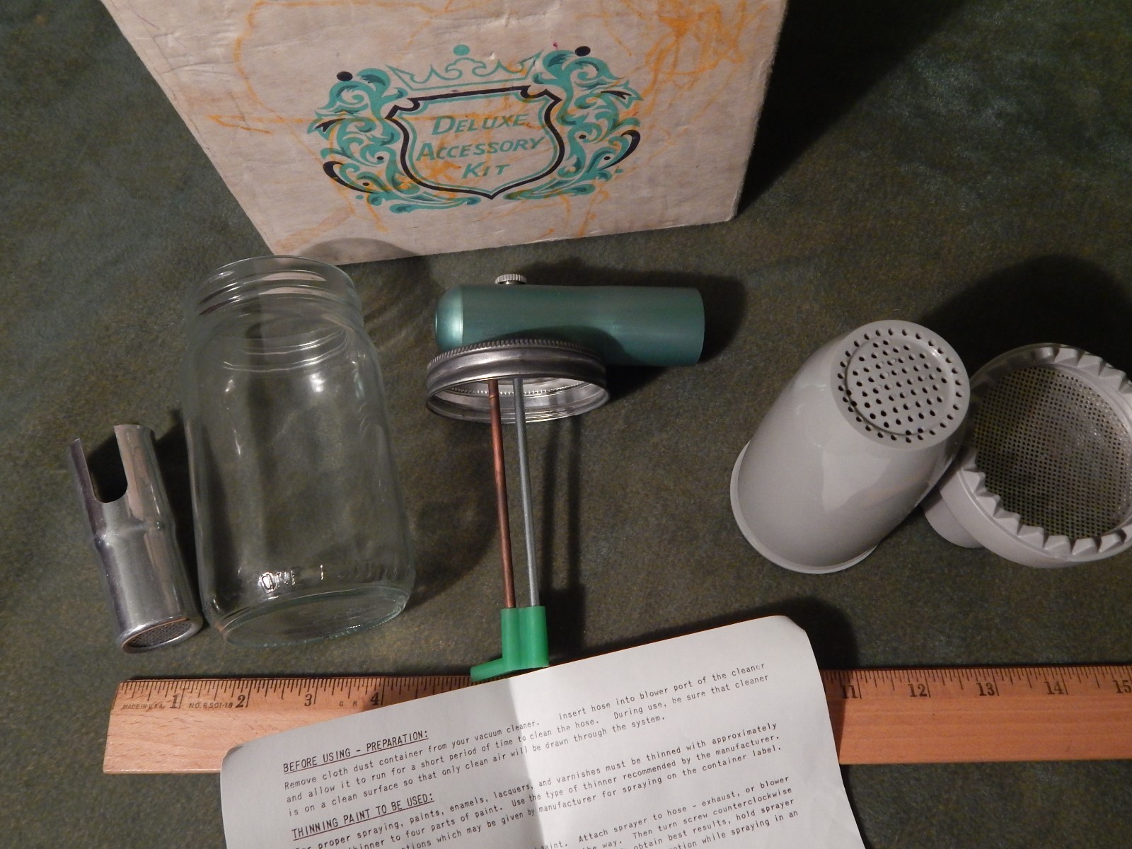 (Vtg) Interstate All Purpose SPRAY GUN w/ OG Box & Accessories/Inserts Retro USA
