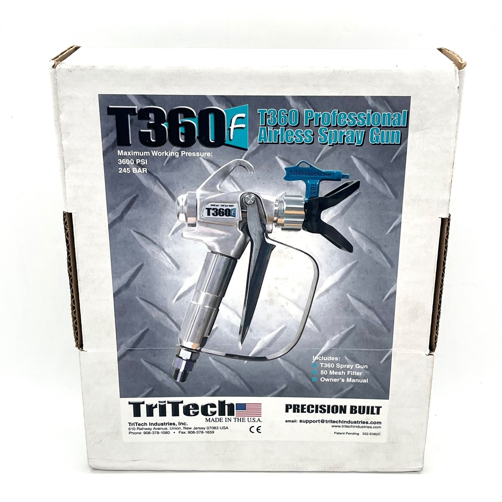 TriTech T360 Airless Paint Spray Gun with Tough-Flow 1/4 Inch Hose Set