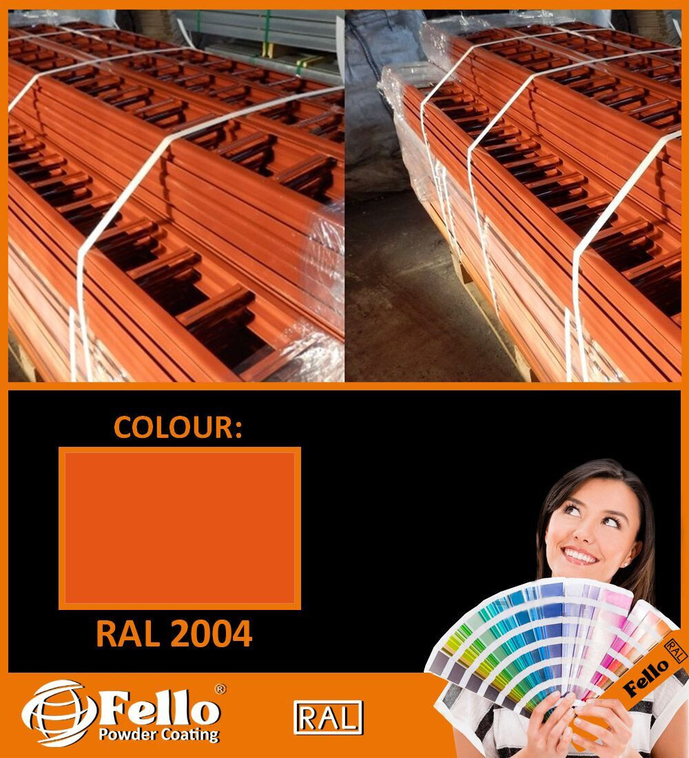 FELLO Powder Coating Powder Paint RAL 2004 pure orange gloss 5KG POLYSTER