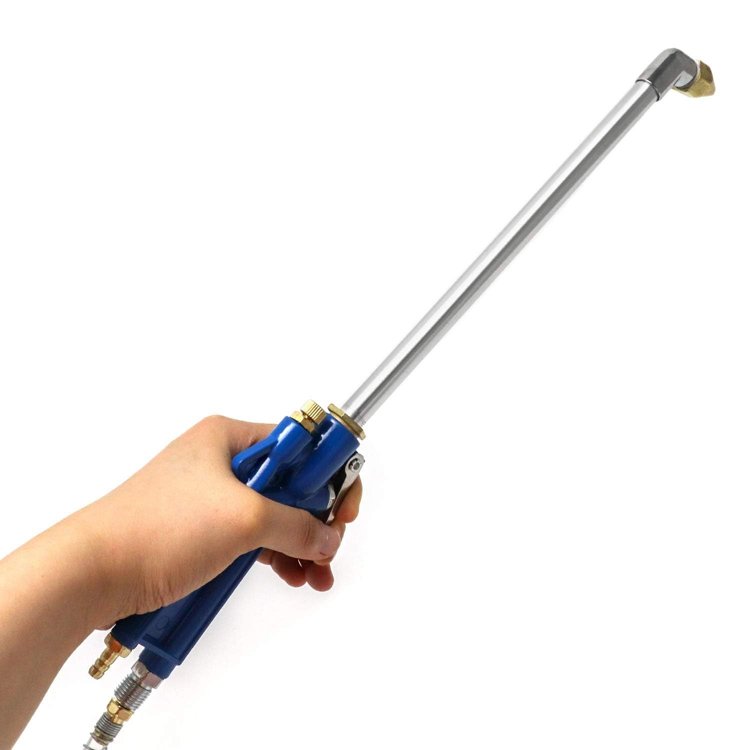 QWORK Air Blow Gun Pneumatic Engine Cleaning with 4Ft Hose, 1 pc, blue