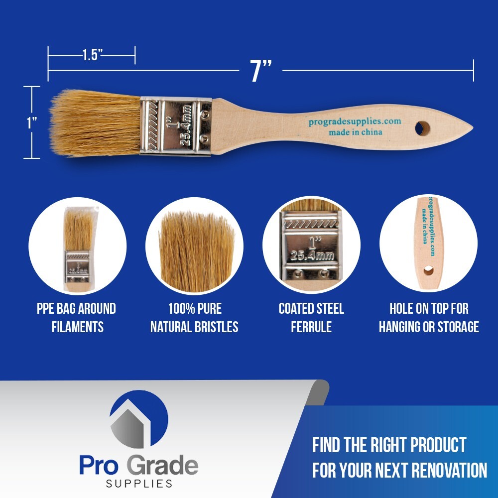 24 Pk- 1 inch Chip Paint Brushes for Paint, Stains,Varnishes,Glues,Gesso
