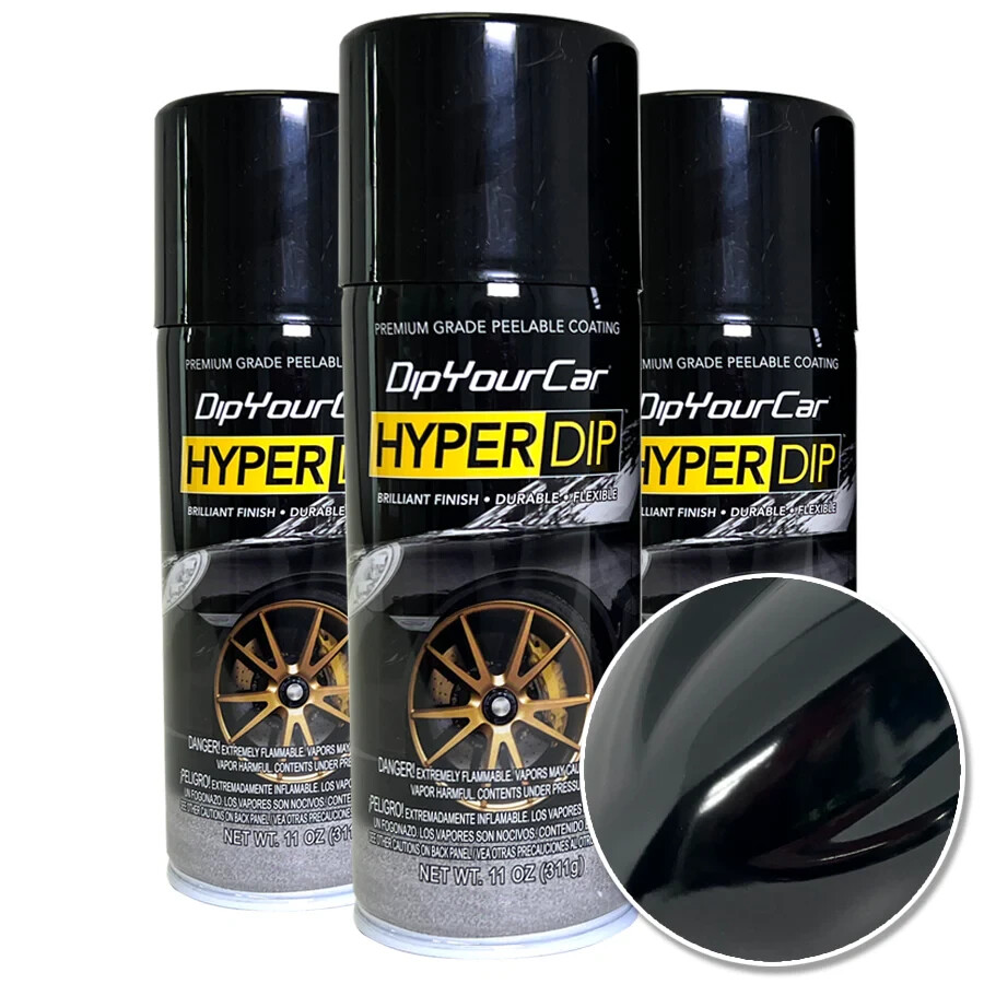 3 PACK – DYC HyperDip Aerosol Black Emerald (Gloss) NEW DIPYOURCAR.COM