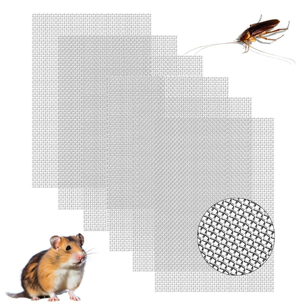 6 PCS Stainless Steel Wire Mesh Sheet 20 Screen Woven Silver