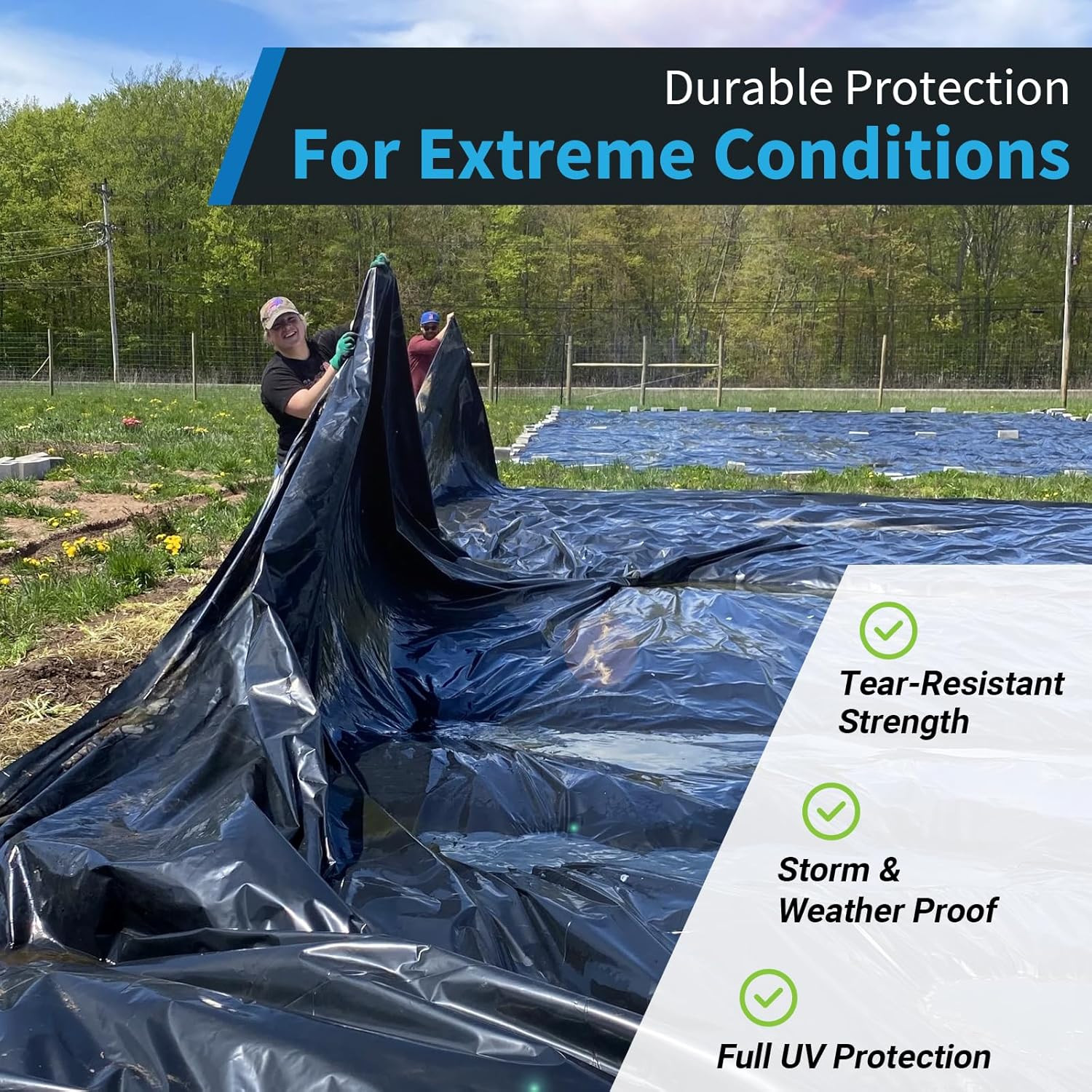 Black Plastic Sheeting, 6 Mil 10′ X 50′, Crawl Space Vapor Barrier, Vapor Barrie