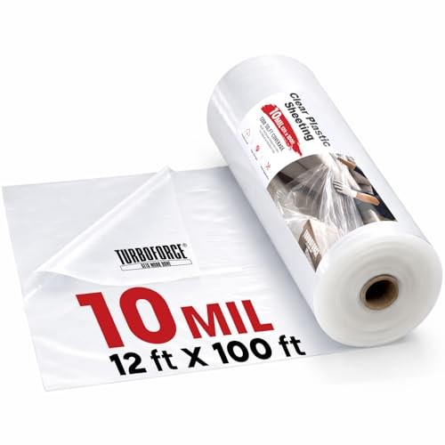 12’x100′ Clear Plastic Sheeting 10 Mil Heavy Duty UV Tear-Proof