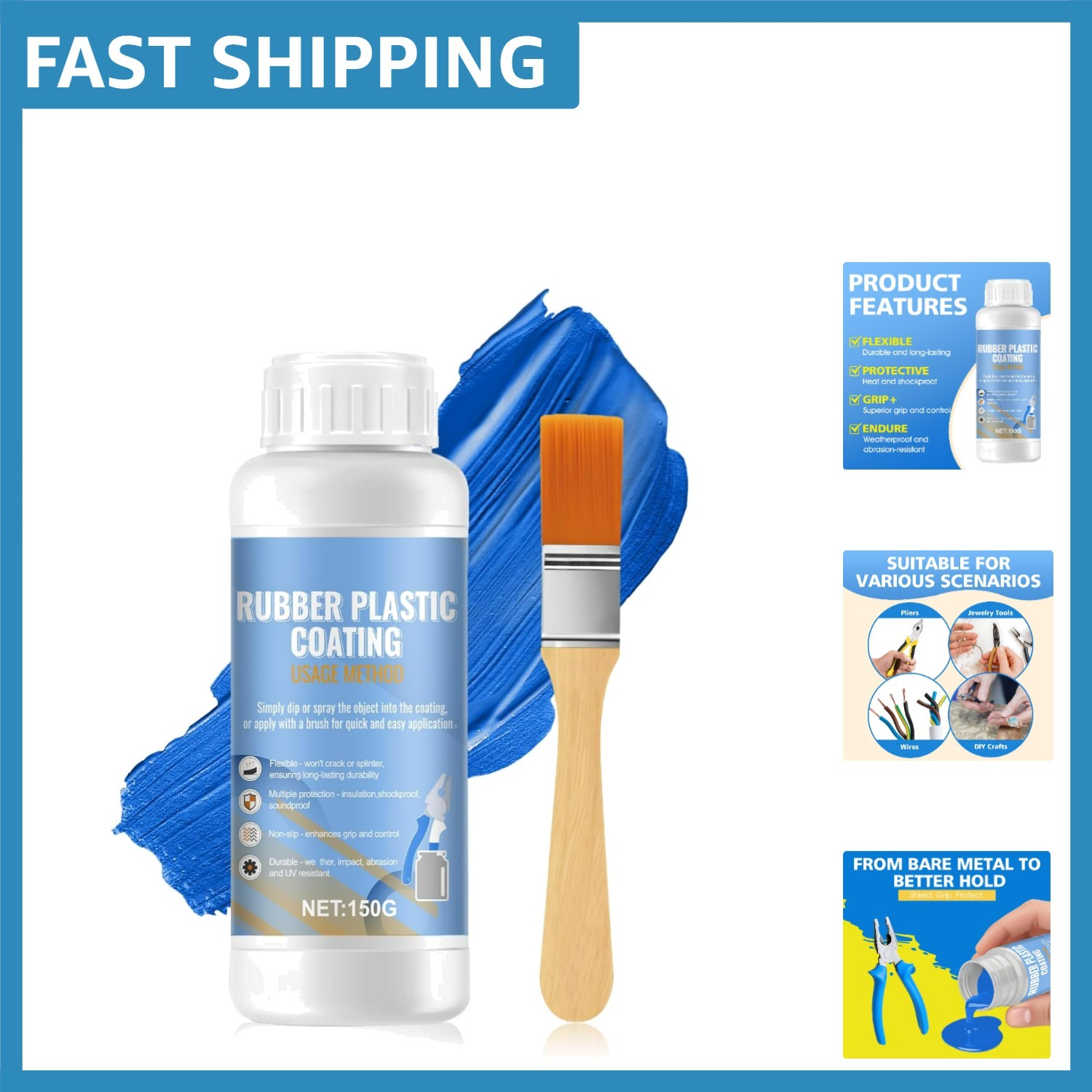 Flexible Liquid Rubber Dip – 150g Protective Coating for Tools and Crafts