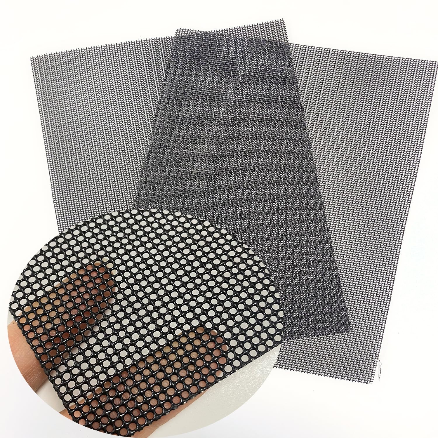 PVC Coated 304 SS Woven Mesh 12x8in 2-Pack, Screen 8.2″x11.8″,2pack, black