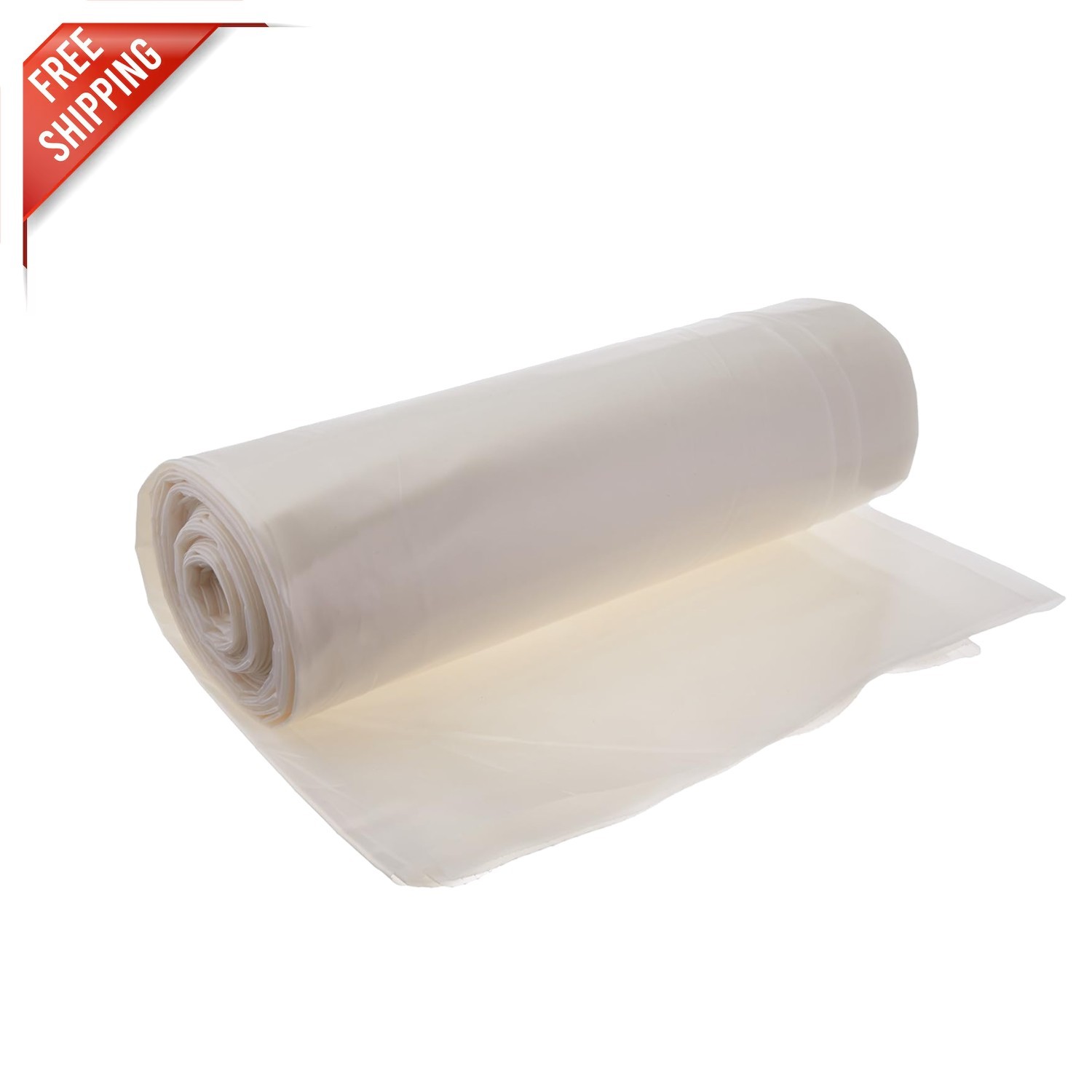 Waterproof 10′ x 25′ Clear Polyethylene Sheeting – 6 Mil for Boating & Home Use