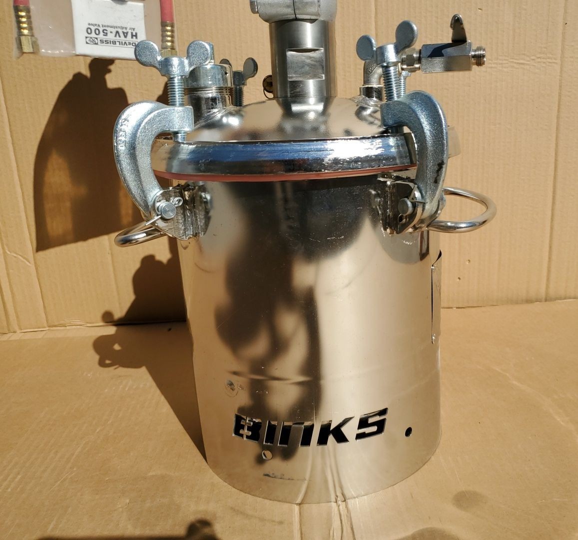 Binks 183S Stainless Steel 2 GALLON Pressure Tank Pot with Agitator
