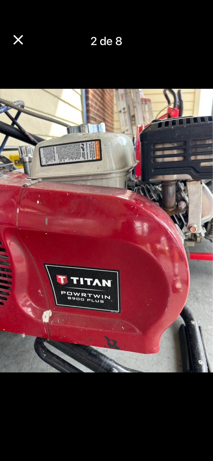 Titan PowrTwin 8900 Plus Gas Airless Paint Sprayer 5.5hp Cart 50ft Gun