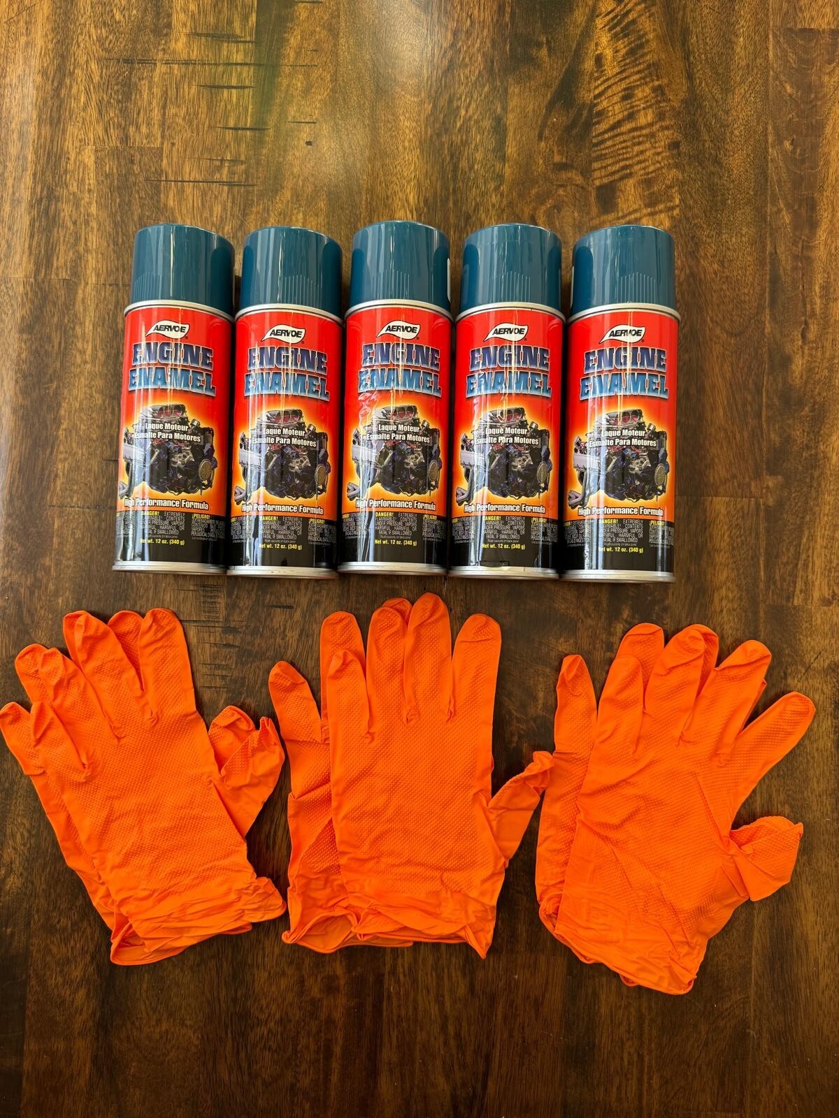 Aervoe 561 Engine Enamel Paint Blue Chevrolet 12 Oz 5-Pack Includes 3 Gloves