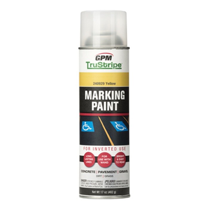 GPM INVMRK-10 TruStripe 17 Oz YELLOW Inverted Marking Paint Aerosol Spray