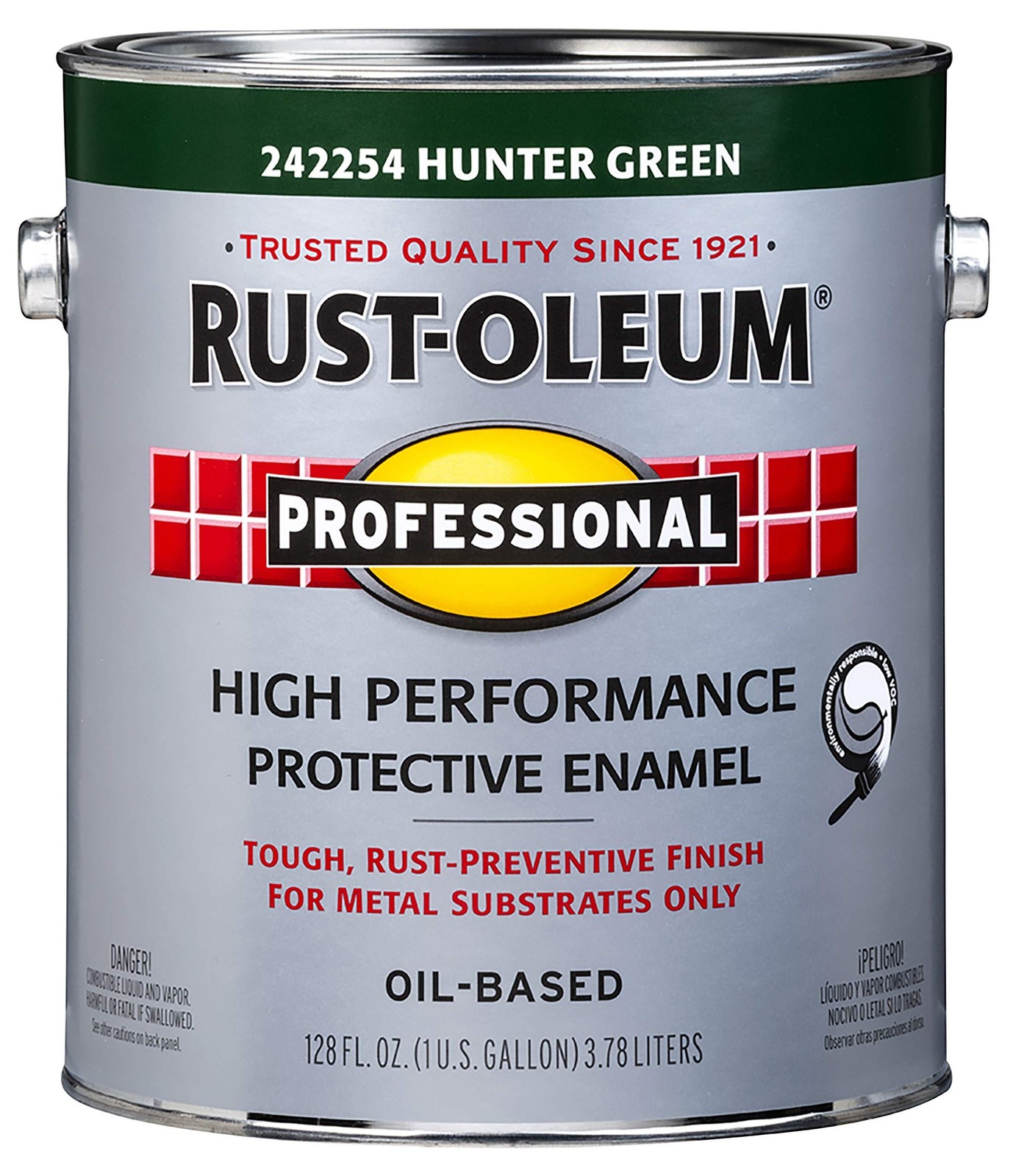 Rust-Oleum 242254 Professional Gloss Hunter Green Enamel Paint 1 Gal Pack of 2