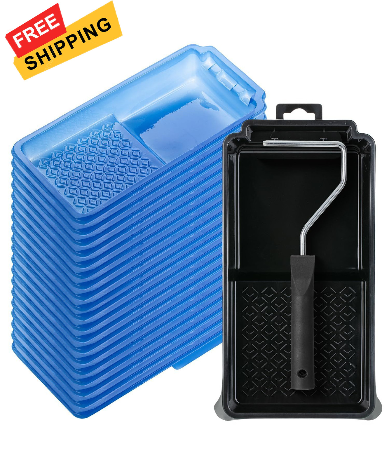 Bates- 4 Inch Paint Tray Set, 22 pcs, 1x 4 Roller 4 inches, Blue