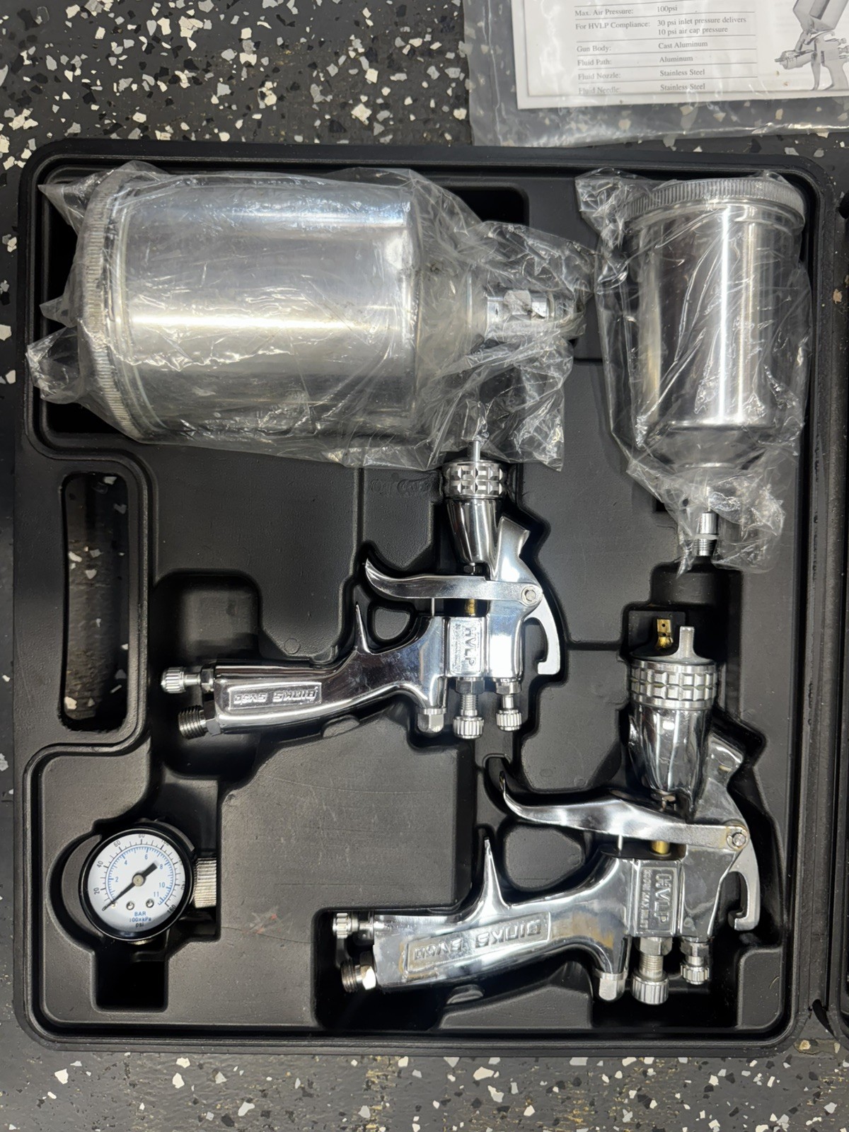 Binks SV50 HVLP Gravity Spray Gun Combo Set