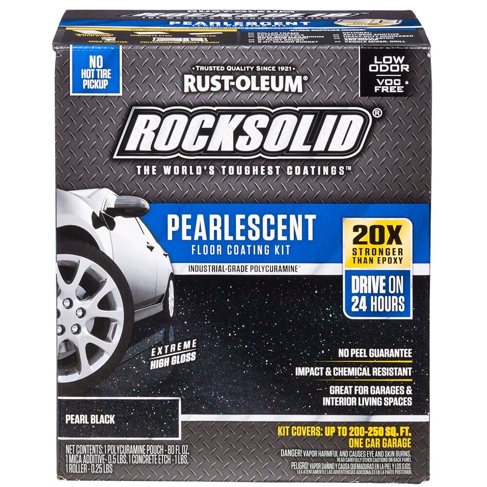 Rust-Oleum 306325 RockSolid Pearlescent Floor Coating Pearl Black 1 Car Garage K