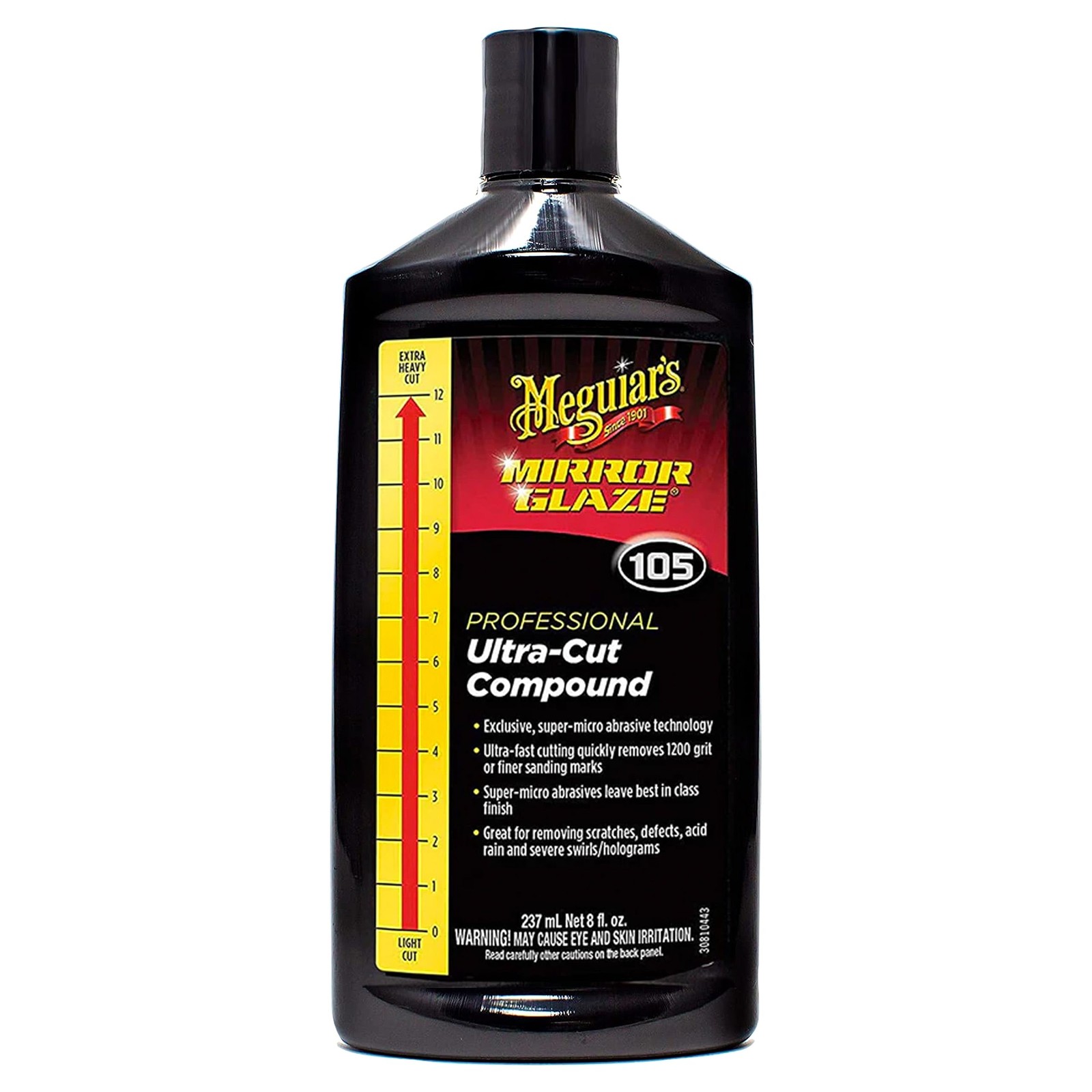 Meguiar’s Mirror Glaze M105 Ultra-Cut Compound, Pro-Grade Car 8 Oz, Factory