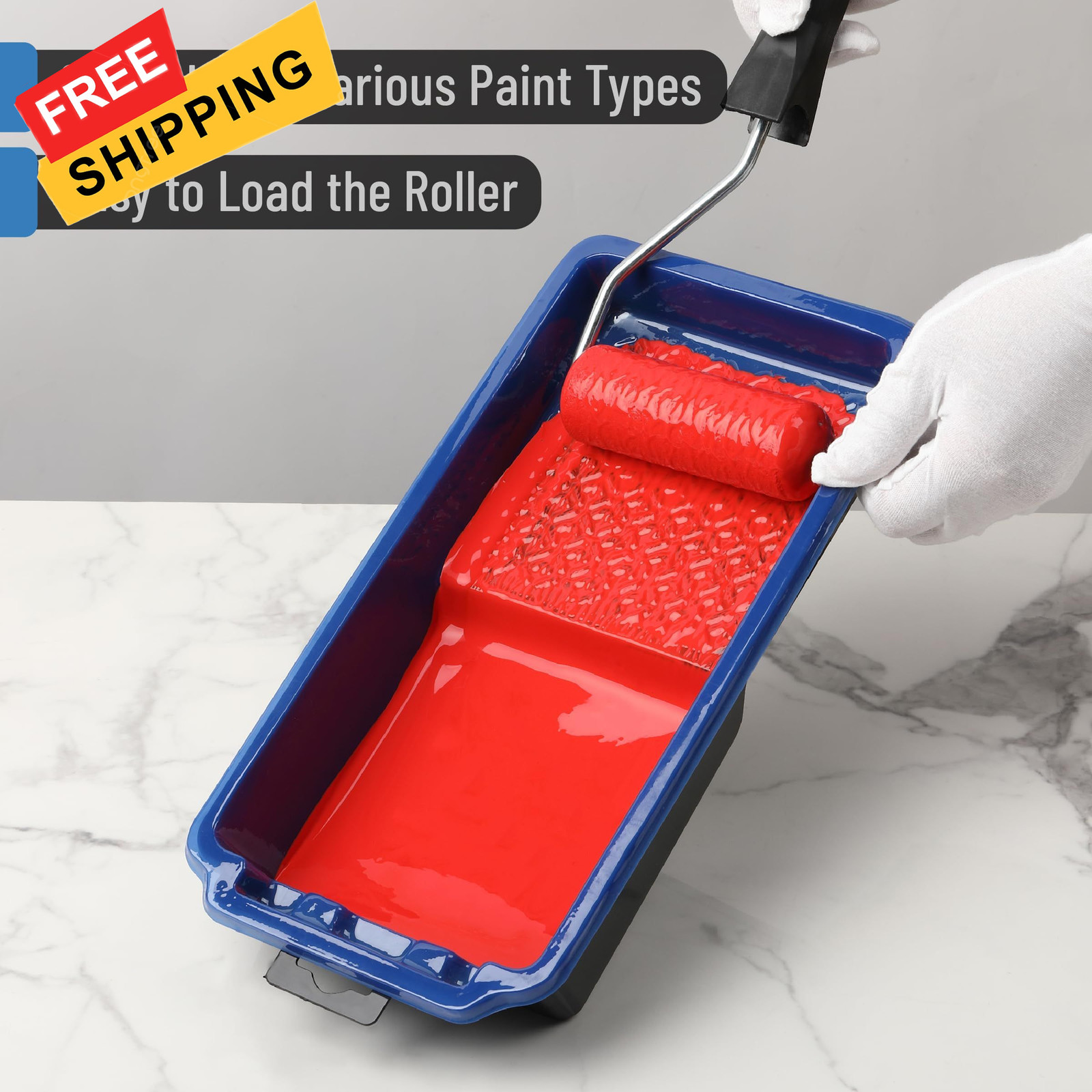 Bates- 4 Inch Paint Tray Set, 22 pcs, 1x 4 Roller 4 inches, Blue